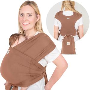 KeaBabies Baby Wrap Carrier Ring Sling - Easy to Wear, Adjustable D-Lite Baby Carrier Newborn to Toddler, Infant Carrying Shirt, Hands Free Bonding, Breathable Fabric Wearing Wrap (Terracota)