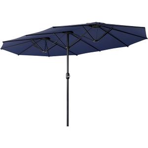 Beanss Outdoor Patio Umbrella, Table Umbrella with Push Button Tilt and Crank, 8 Ribs Market Umbrella 