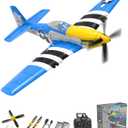 VOLANTEXRC RC Plane 4 Channel P51D Mustang Remote Control Airplane Fighter RTF with 6-Axis Gyro, 3 Modes Easy to Fly, 2.4GHz Radio Controlled Aircraft for Beginners & Adults (Blue)