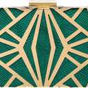CARIEDO Women Evening Bag Elegant Clutch Purse Exquisite Velvet Metal Hollow out Handbags Prom Wedding Party (Green)