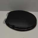 Angel Shield Toilet Seat with Zinc Alloy Hinges Quiet-Close Quick-Release Wood Molded UV Lid Easy Clean(Round,Black)