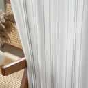 jinchan White Curtains Grey Striped Curtains 84 Inch Length for Living Room Bedroom Window Treatment Modern Linen Look Ticking Stripe Pinstripe Privacy Light Filtering Back Tab Rod Pocket 2 Panels