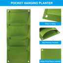 PATIKIL 4 Pockets Vertical Hanging Grow Bags, 2 Pcs Wall Hanging Planter Bags Wall-Mounted Felt Fabric Planting Grow Bags for Garden Home Decoration, Green