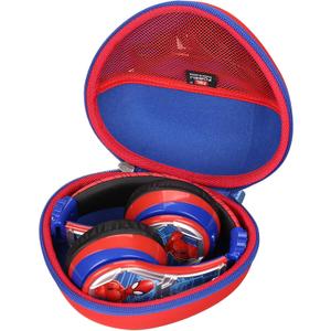 FBLFOBELI Hard Case Compatible with JLab Studio Wireless On-Ear Headphones/eKids Spiderman Wireless Bluetooth Headphones, Protective Shockproof Storage Holder (Red+Blue)