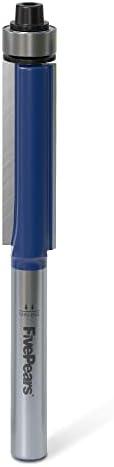 FivePears Flush Trim Router Bits 1/4 Inch Shank, 3/8 Inch Cutting Diameter, 1-3/16 Inch Cutting Height, Bottom Bearing Flush Straight Cut Trim Router Bit for Woodworking.
