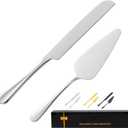 Cake Serving Set, Cake Pie Pastry Servers, Stainless steel Cake Knife and Server Set Perfect For Birthday, Wedding, Parties and Events (Silver)