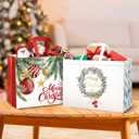 DECHISY 12 Pack Extra Large Christmas Gift Bags Bulk with Handles, Reusable Christmas Tote Bags for Wrapping Present, Heavy Duty, Shopping 17 x 13 x 7 Inches (Red)