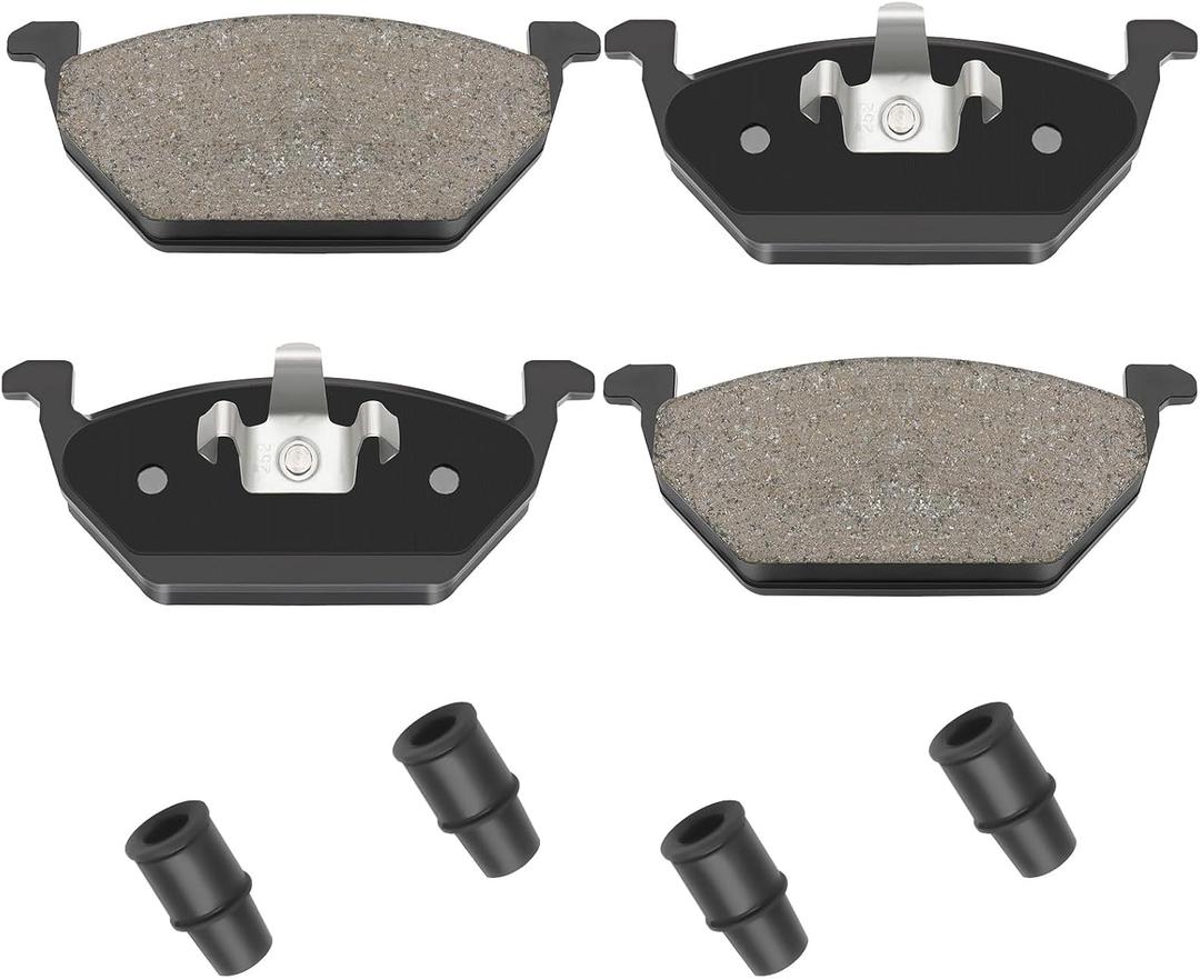 Disc Brake Pad Set Blue Semi-Metallic With Hardware HZ768 Compatible With Select Volkswagen Beetle, Golf, Golf City, Jetta, Jetta City; FRONT