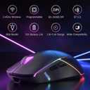 FFJ Wireless Gaming Mouse, 24000 DPI, Tri-Mode 2.4G/USB-C/Bluetooth 5.3 Gaming Mouse Wireless, RGB Programmable Mouse Gamer, 75Hrs Battery Life, Rechargeable Gaming Mice for PC, Mac, Black