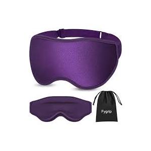 Fygrip 3D Eye Mask Sleep Mask for Men & Women, 100% Pressure-Free & Light Block-Out Eye Mask for Sleep with Easy Adjustable Strap, Night Eye Cover for Travel, Purple