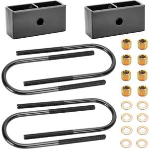 2" Rear Blocks Lift Leveling kit for Dodge Ram 1500 2500 3500 2002-2010 2WD 4WD, 2in Rear Leveling Kits with 9/16 Extended Round U-Bolts