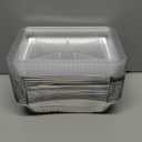 Ezsart Aluminum Pans with Clear Lids - 50 Pack 2.25LB Capacity Disposable Pans with Plastic Dome Lids, 8.5x6 Heavy Duty Tin Foil Pans for Cake Baking, Cooking, Heating, Storing, Prepping Food