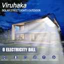 Solar Outdoor Lights,448LEDs Street Lights with 20000LM Hight Brightness, IP66 Waterproof Security Flood Light, Dusk to Dawn Solar Street Lights,for Exterior Wall, Patio, Yard, Deck, Garden