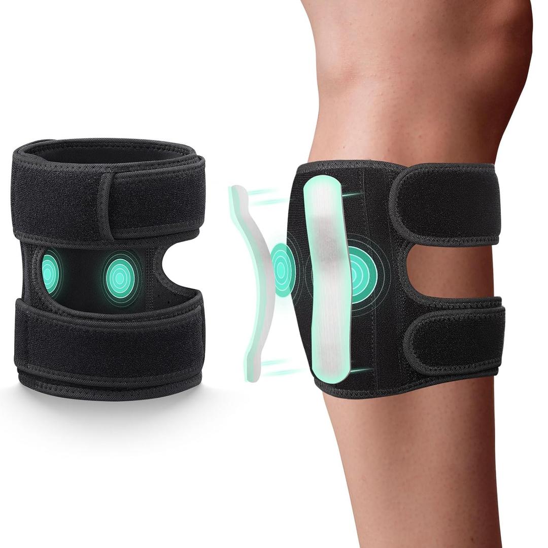Oyakin Sciatica Pain Relief Devices Brace, Sciatic Nerve Knee Brace with Dual Adjustable Pressure Pads Targeted Compression, Sciatic Ease Calf Brace for Lower Back Pain Relief, Fits for Men and Women (Black)