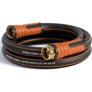 Short Garden Hose 10 ft x 5/8", Heavy Duty Small Flexible Water Hose, Kink Resistant Lightweight Hybrid Hose, Leakproof Yard Hose with Male to Female Fittings