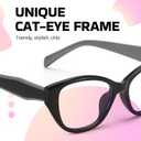 SODQW Trendy Blue Light Blocking Glasses for Women Square Frame Reduce Eyestrain Computer Glasses (A02- Black Frame Grey Feet)
