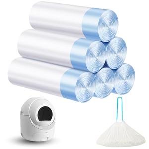 Cat Litter Bags 120 Count, 21.65"x11.8" Drawstring Close Litter Box Liners for Automatic Litter Box,Thick Cat Poop Bags,Easy to Clean,Heavy Duty Robot Bag for Self-Cleaning Box