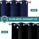 ChrisDowa 100% Blackout Curtains 90 inch Long for Bedroom with Black Liner, 2 Thick Layers Total Blackout Thermal Insulated Grommet Long Window Curtains 2 Panels Set (Navy Blue, 52 x 90 Inch)