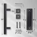 EaseLife 12" Sliding Barn Door Handles and Pulls,Double Sided Hardware Set,Heavy Duty,Square,Rustic,Matte Black Powder Coated Finish,Easy Install