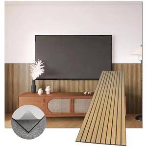 Amazon.com: Modern Wood Slat Wall Panels, Peel and Stick Acoustic Panels, Self-Adhesive Wall Covering, Natural Wood Finish 8 Pack (Walnut) : Tools & Home Improvement