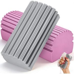 Magic Cleaning Sponges, Advanced Moisture Dusting Sponges for Trim, Air Vents, Overhead Fans & Spider Webs, Dust-Lock Multi-Purpose Cleaner for Glass, Walls, Window Blinds & Home Dusting (2-Pack)