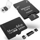 64GB 2-Pack MicroSDXC Memory Cards with SD Adapter & Universal USB Reader, V30 U3 Rated, 4K Video Recording Cards for Security Cams, Tablets & Dash Cams