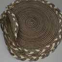 SHACOS Round Placemats Set of 4 Braided Glitter Round Table Placemats 15 inch for Wedding Holiday Party (Multicolor-Light Coffee, 4)