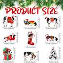 36 Pieces Christmas Cow Ornaments for Christmas Tree Wooden Western Cow Print Hanging Decorations Farm Animal Ornaments Decor for Xmas Holiday Party Favors Door Farmhouse Stocking Stuffers