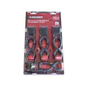 HUSKY 10FT X 1IN Cam Buckle Tie-Downs 4-Pack