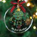 Stylor Baby's First Christmas Ornament 2025 - DIY Crystal Glass Handprint Keepsake, for Newborn Boy or Girl, My 1st Xmas Tree Hanging Decoration (Handprint Tree)