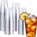 Lamosi 100 Pack 12 oz Clear Plastic Cups, Disposable Clear Plastic Cups, Fancy Clear Plastic Cocktail Cups for Wedding, Thanksgiving, Christmas, Parties