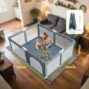Foldable Baby Playpen - 71"x59" Collapsible Play Pen for Babies and Toddlers - Indoor Outdoor Foldable Play Yard with 4 Handles - Folding Baby Playpen with Bag Portable Travel Play Yard