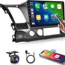 for Honda Civic 2006-2011 Wireless Carplay Android Car Stereo Support Wireless Android Auto with WiFi GPS Navigation AHD Backup Camera FM RDS Radio Receiver EQ SWC 2G+64G