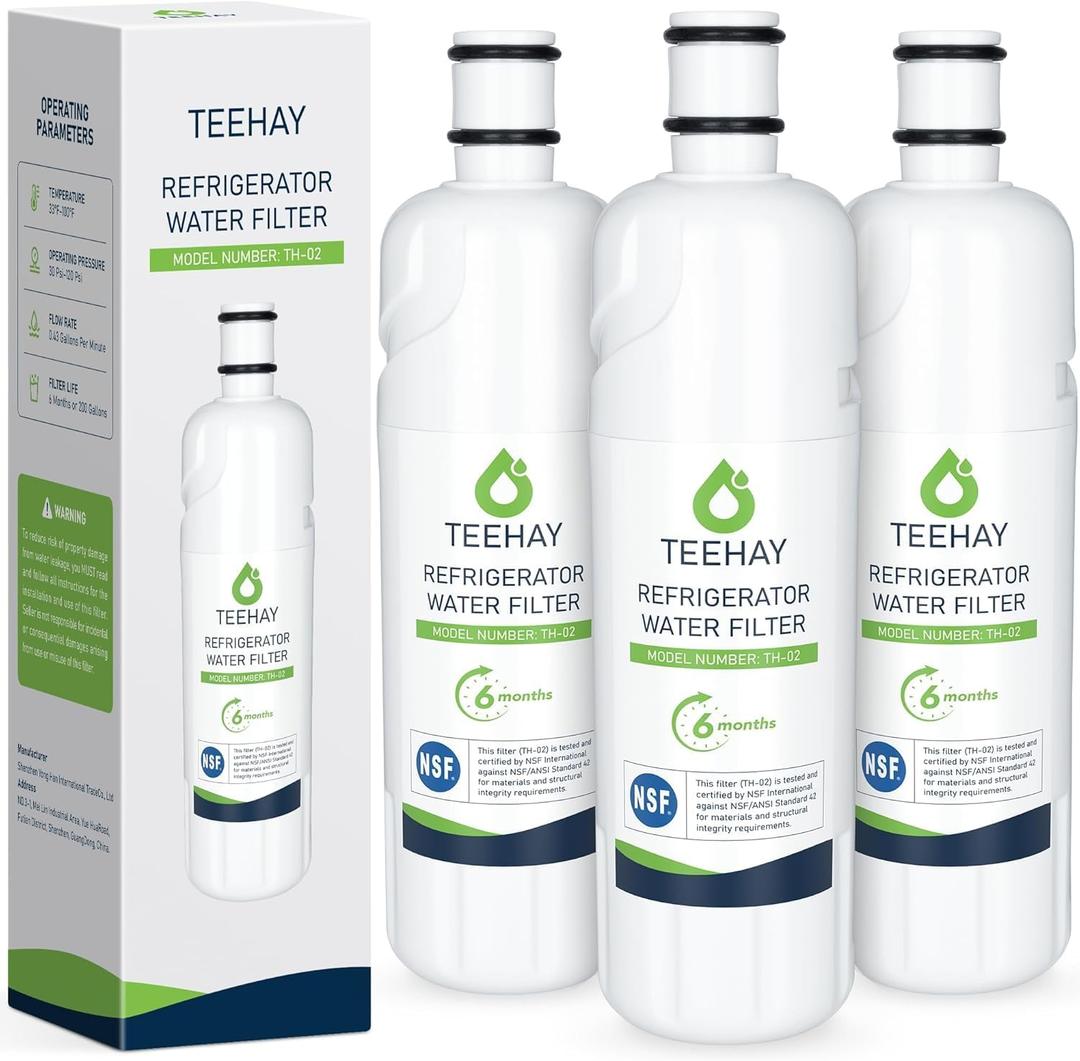 TEEHAY EDR2RXD1 Water Filter Replacement, Compatible with Everydrop Filter 2, W1041364A, Whirlpool WHR2RXD1, P9KB2L, P9RFKB2L, Whirlpool WRX986SIHZ, WRF757SDHZ, WRF767SDHZ, WRF736SDAM, 3 Pack