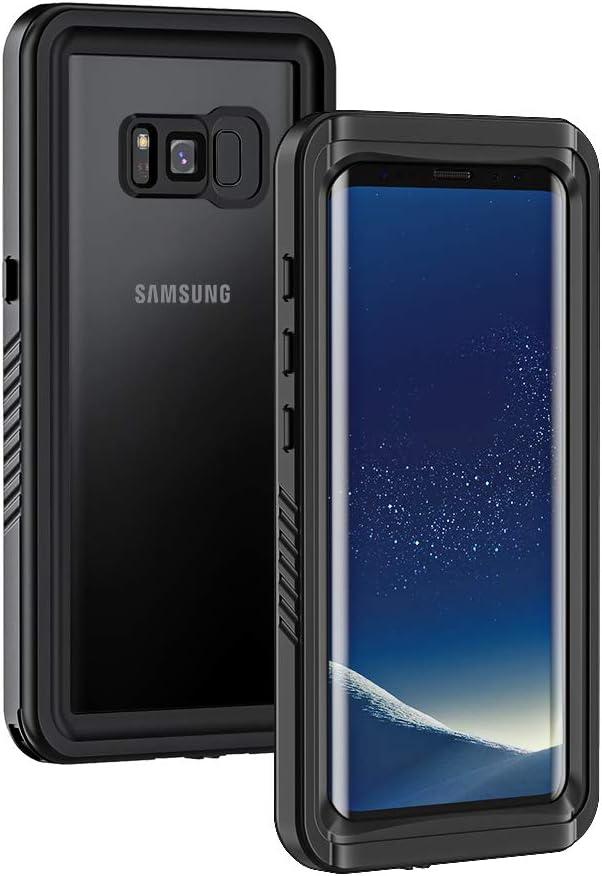 Lanhiem for Samsung Galaxy S8+ Plus Case, IP68 Waterproof Dustproof Case with Built-in Screen Protector, Rugged Full Body Shockproof Protective Phone Cover for Galaxy S8 Plus (Black)