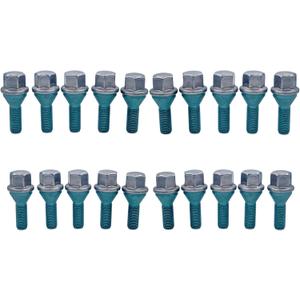 20-Pack Solid Wheel Lug Bolts, Aluminum Wheel ONLY, M12x1.25, Hex Head, Alloy Steel with Stainless Cap, Class 10.9, Compatible with Jeep Cherokee, Compass, Dart, 200