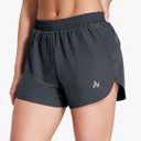 Nepest Womens Running Shorts with Mesh Liner Elastic Waist Quick Dry 3 inch Athletic Workout Shorts with Zipper Pocket,M