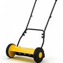 14-Inch Hand Push Reel Lawn Mower, 5-Blade Manual Push Lawnmower, 0.4-4 Adjustable Cutting Height, Lightweight for Small/Medium Yards, Easy Assembly, Compact & Quiet, Yellow