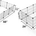 LURIVA Small Animal Playpen, Guinea Pig Cages, Pet Playpen, Rabbit Cage,Small Animal Cage, Puppy Kitten Dog Playpen, Indoor Outdoor Portable Metal Wire Yard Fence,15 X 12 Inch, 16 Panels, Black.