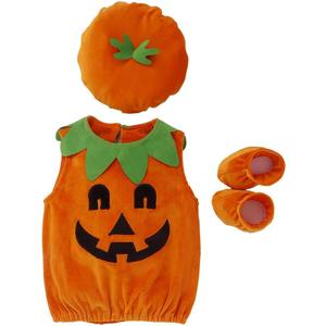 Kuriozud Toddler Baby Girl Boy Halloween Pumpkin Costume Sleeveless Tee Top with Hat Outfits (2-3T)
