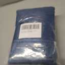 2 x Lecloud Leia Dusty Blue Sheer Valance for Windows 14 Inch Length 2 PCS, Dual Rod Pockets Living Room Bedroom Short Curtains, Jacquard Clip Textured Leaf Window Treatments, 40 W x 14 L