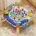 Magnetic Fishing Game for Kids Toddlers Ages 1-3 3-5 5-7, Fish Toy Board Game for Toddlers 1 2 3 4 5 6 7 8 Years Old, Fishing Table Toys Birthday Gifts