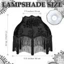 VIHOSE Victorian Scallop Lamp Shade Classic Large 7.5" Top x 15.8" Bottom x 15 "high Replacement Lamp Shade with Tassels and Fringe Finial Fit Bell Shape Scallop Fringe