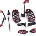 Road King Street Glide Floorboards MX Foot Boards For Harley Touring CVO Brake Shifter Levers (Black + Red, 2008-2013 Touring)
