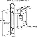ALLYWASAI Patio Sliding Patio Door Handle Set with Mortise Lock, Key Cylinder and Keeper, Wood Handle Lock Set Fits Door Thickness from 1-1/2" to 1-3/4", 3-15/16" Screw Hole Spacing, Keyed, White