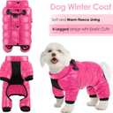 AOFITEE Dog Coat, Waterproof Dog Jacket for Winter, Warm Fullbody Dogs Snowsuit, Winter Coat for Small Dogs, Zip Up Pet Puffer Jacket Fleece Vest, Outdoor Reflective Cold Weather Pet Coats, Medium