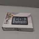 WallarGe Atomic Digital Wall Clock Battery Operated, Self-Setting, Large Display with Temperature, Date, Day of The Week, Silent Wall Mount Digital Clock, 4 Time Zones, DST (Medium)
