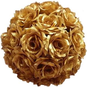 Artificial Flower Ball for Centerpieces Bridal Wedding Artificial Wedding Party Centerpieces Decorations, 7.8inch (10, Gold)