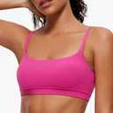 CRZ YOGA Butterluxe Adjustable Spaghetti Strap Sports Bras for Women - Scoop Neck Wireless Padded Yoga Workout Crop Top, M