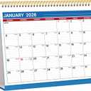 4 x Desk Calendar 2026, Desktop Calendar 2026 Standing flip, 8.5 x 11, Jan 2026 - Dec 2026, Stand Up Calendar with Memo Pages, Large Ruled Blocks, Holidays, Thick Paper, Great for Home, School, Office